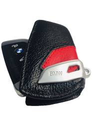 BMW Deri Anahtar Kılıfı (Siyah-Kırmızı)